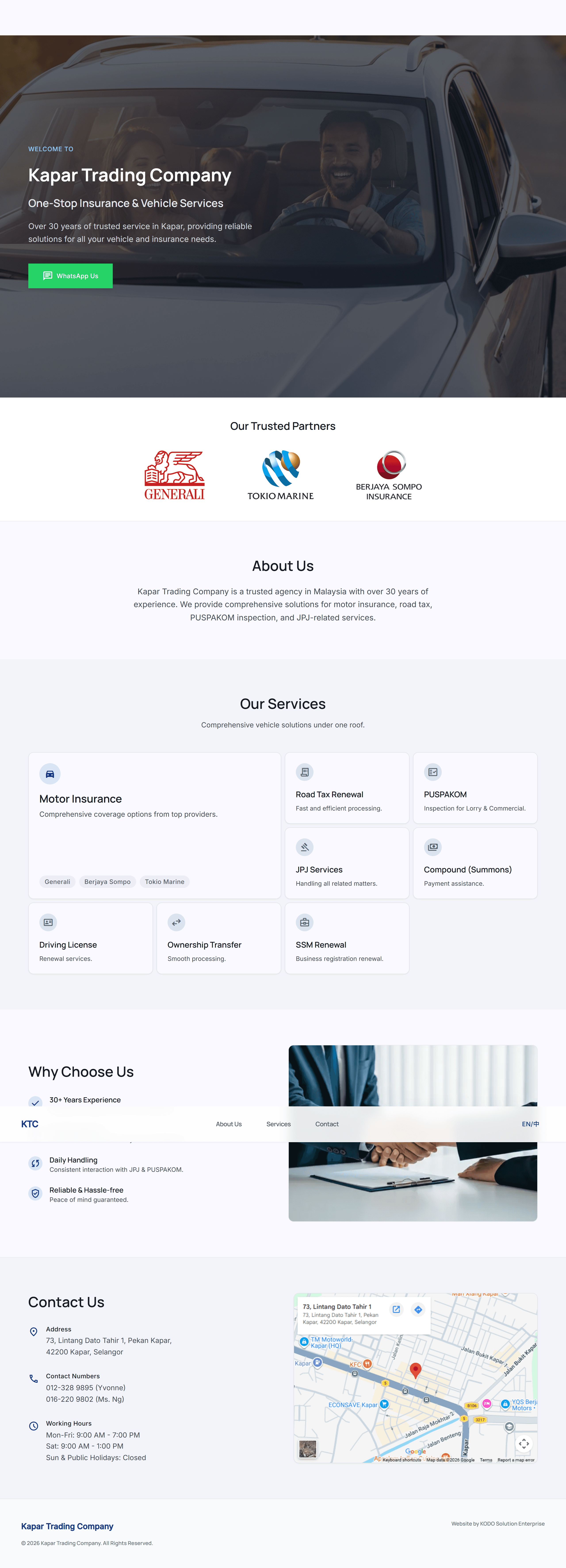 Kapar Trading Company website preview